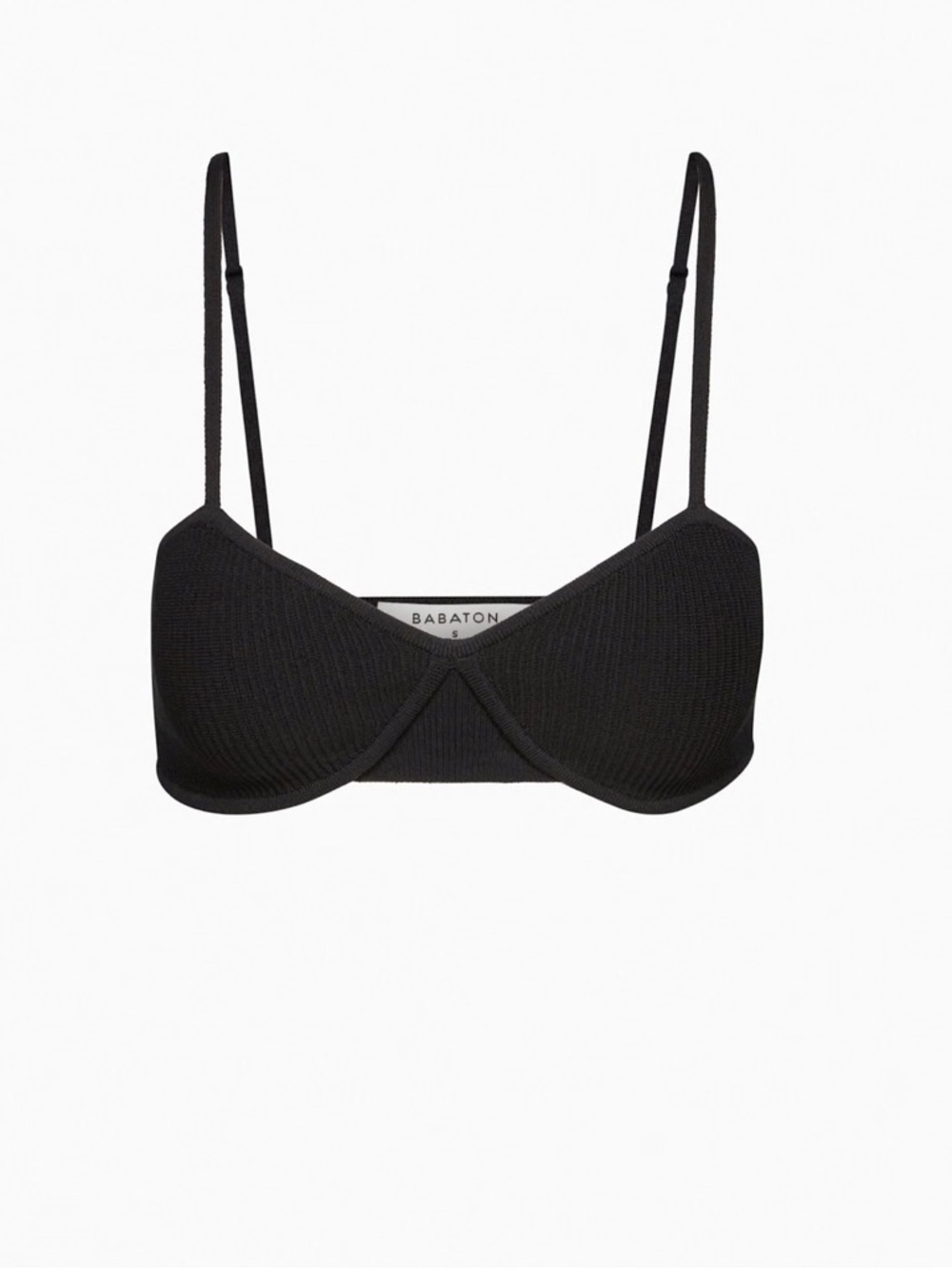 Babaton Sculpt Knit Bra Top - BLACK